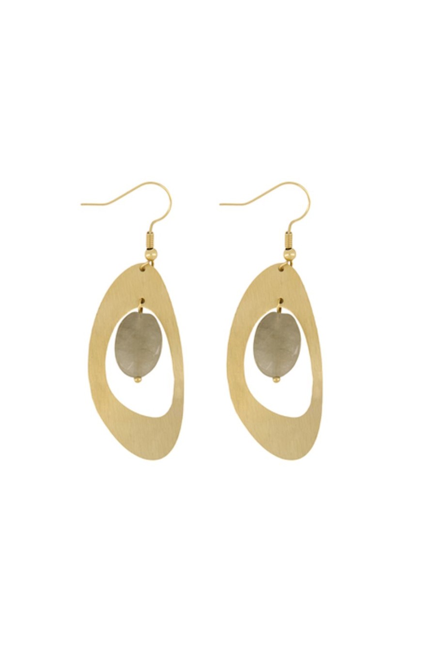 Mooimakers Zusss | Zusss Oorhangers Met Steen Saliegroen/Goud