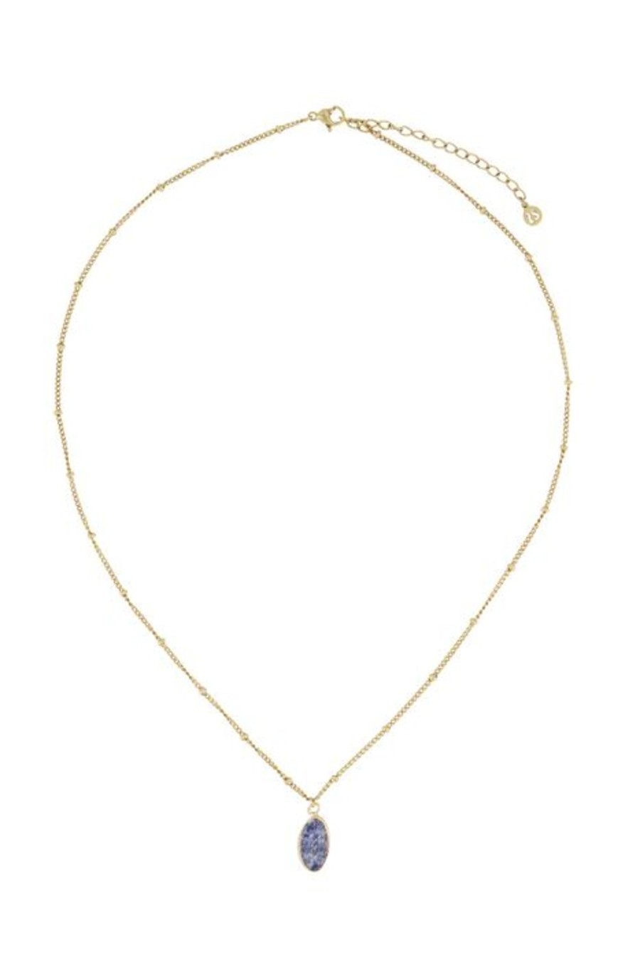 Mooimakers Zusss | Zusss Ketting Met Glassteen Donkerblauw
