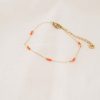 Mooimakers Zusss | Zusss Fijne Armband Met Kraaltjes Koraalroze/Goud