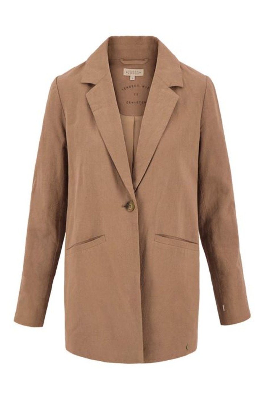 Kleding Zusss | Zusss Linnen Blazer Lichtbruin