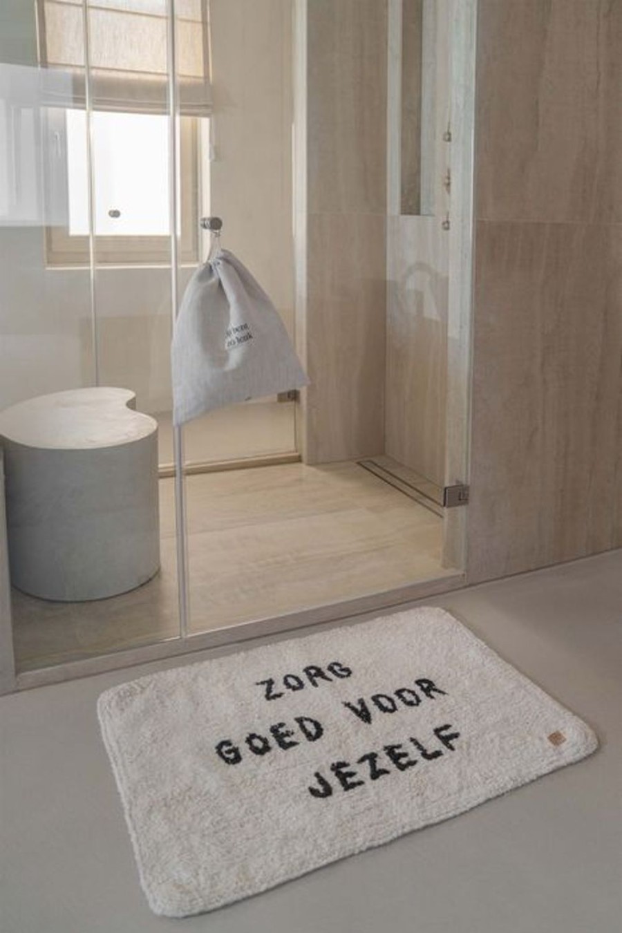 Bad & Bed Zusss | Zusss Badmat Zorg Goed Voor Jezelf 90X60Cm Off White