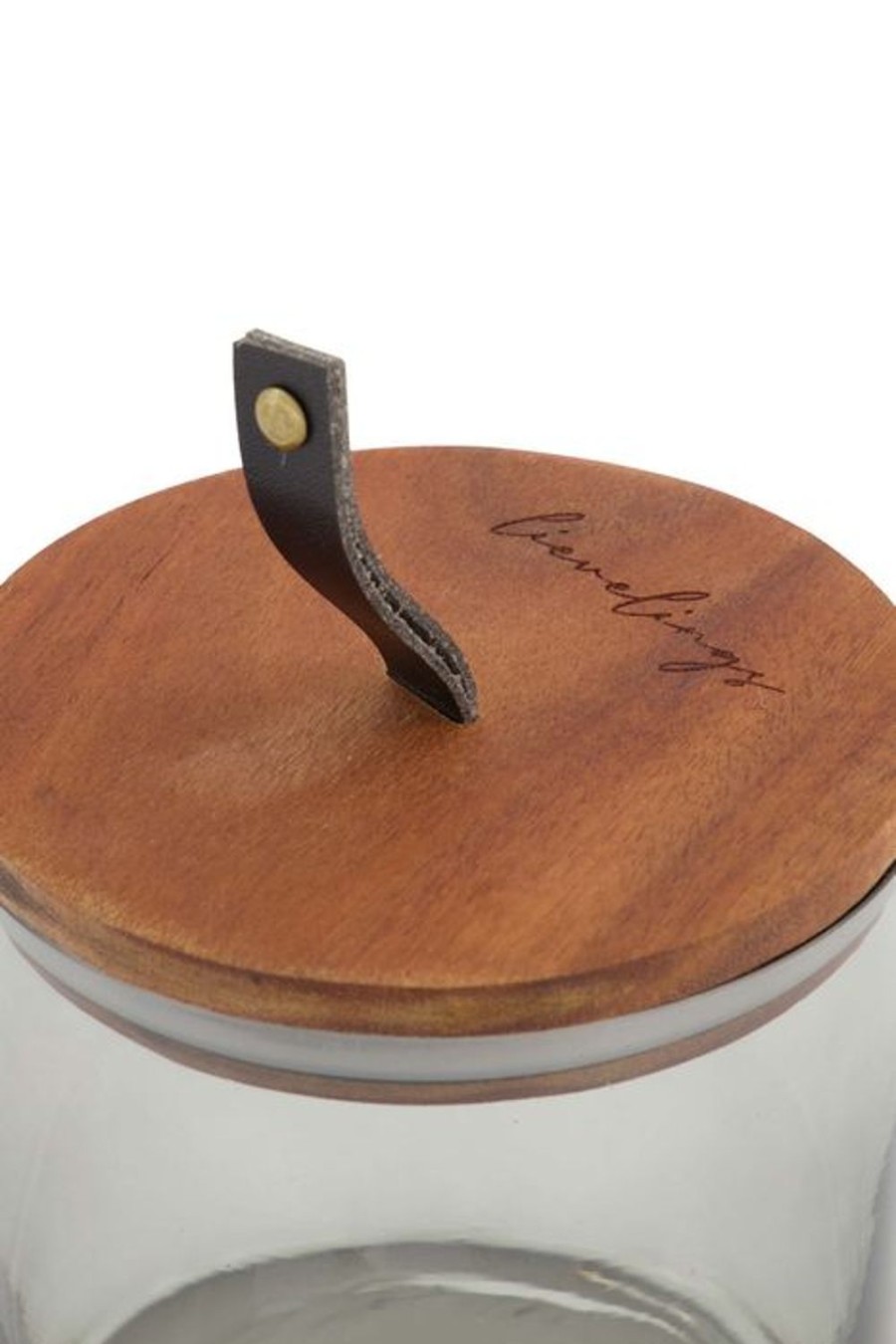 Koken & Tafelen Zusss | Zusss Glazen Voorraadpot Met Houten Deksel M Naturel
