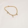 Mooimakers Zusss | Zusss Elastieken Kralenarmbandje Met Blokjes Saliegroen/Goud