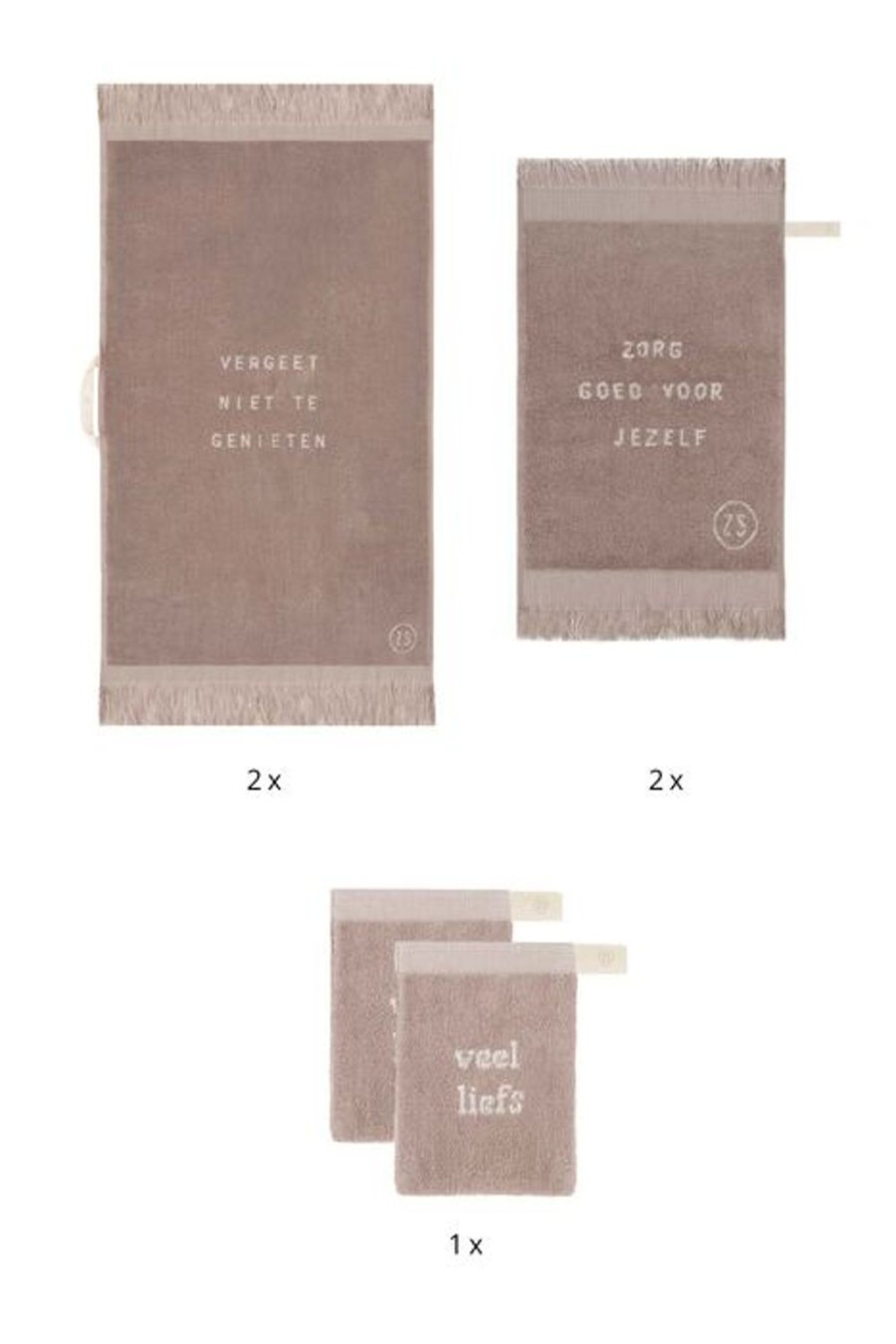 Bad & Bed Zusss | Zusss Badtextielbundel Teksten (Set Van 6)