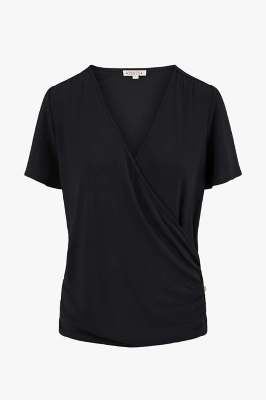 Kleding Zusss | Zusss Wrap Top Zwart