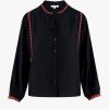 Kleding Zusss | Zusss Blouse Met Borduursels Zwart/Koraalroze