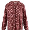 Kleding Zusss | Zusss Blouse Met Ikat Print Zand/Roodbruin