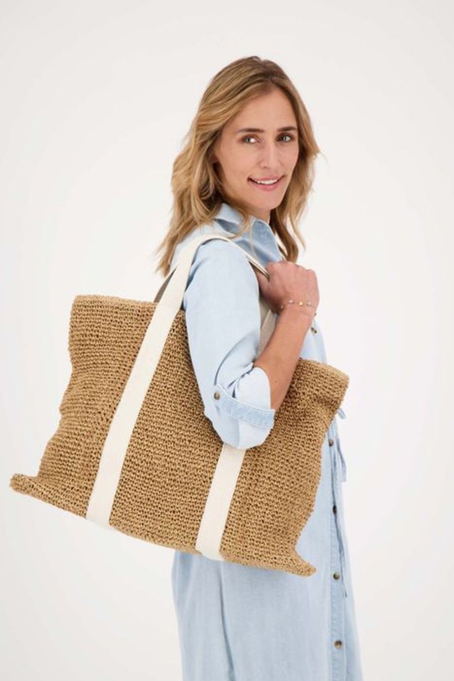 Tassen Zusss | Zusss Rieten Shopper Naturel