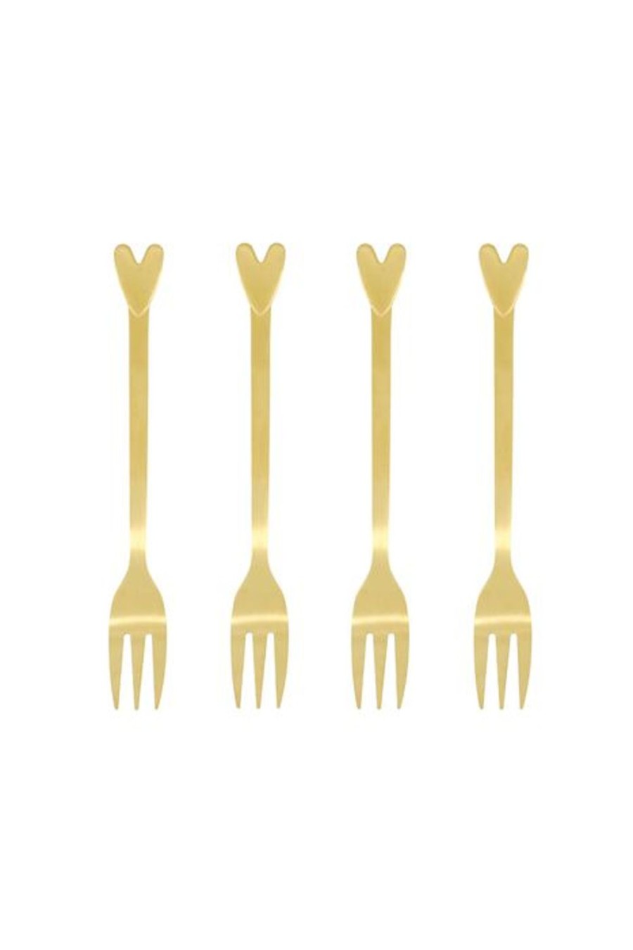 Koken & Tafelen Zusss | Zusss Set Van 4 Vorkjes Hartje Goud