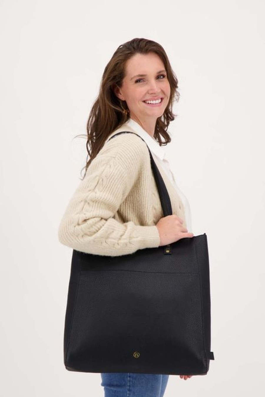 Tassen Zusss | Zusss Grote Shopper Zwart