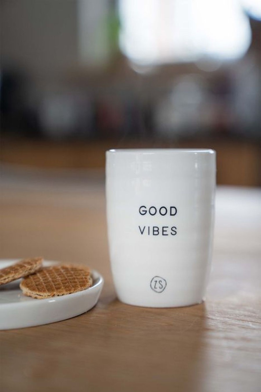 Koken & Tafelen Zusss | Zusss Koffiemok Good Vibes Wit
