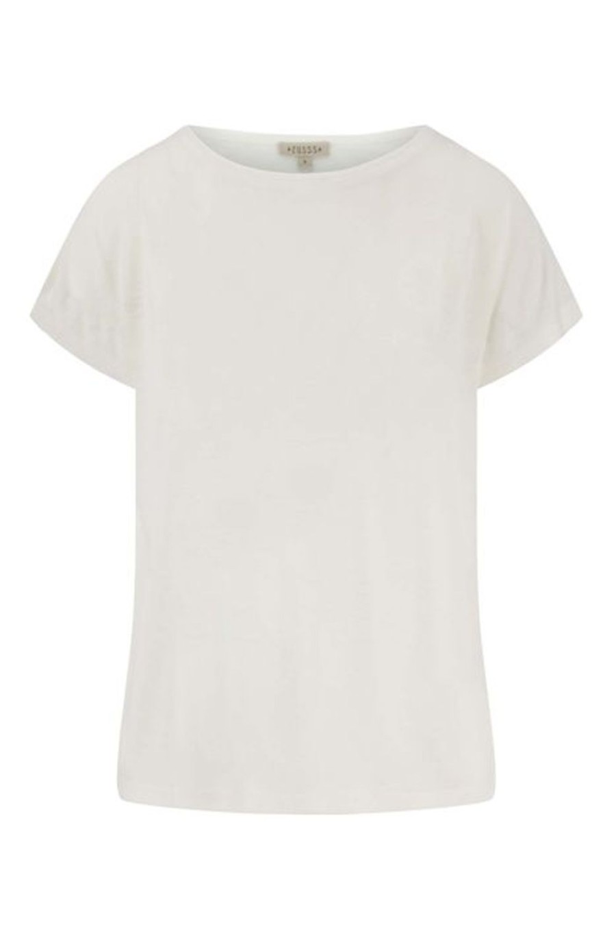 Kleding Zusss | Zusss Linnen T-Shirt Boothals Wit