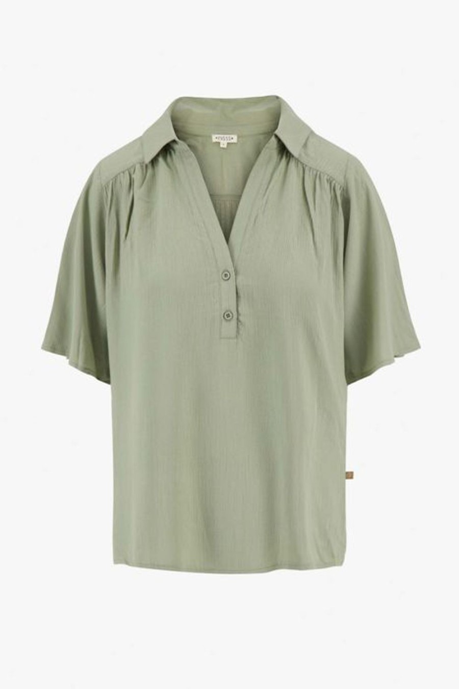 Kleding Zusss | Zusss Blouse Met Korte Mouw Saliegroen Saligroen