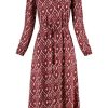 Kleding Zusss | Zusss Maxi Jurk Met Ikat Print Zand/Roodbruin