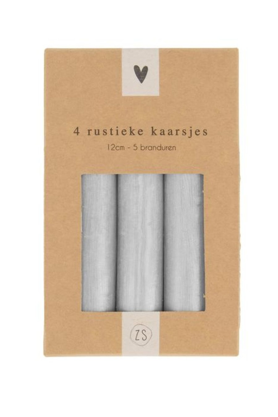 In Huis Zusss | Zusss 4 Rustieke Kaarsjes 12Cm Lichtgrijs