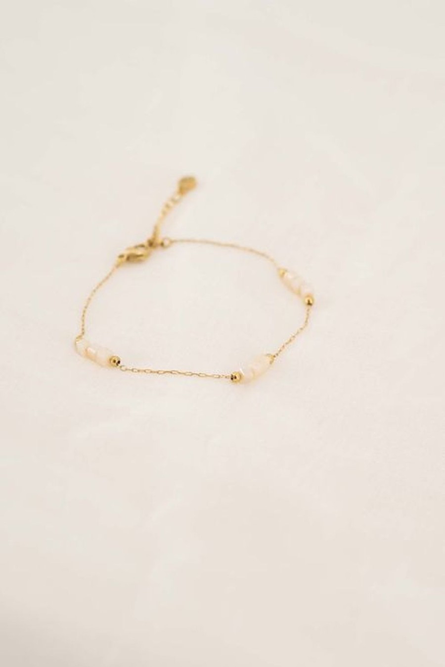 Mooimakers Zusss | Zusss Armband Met Steentjes Off White