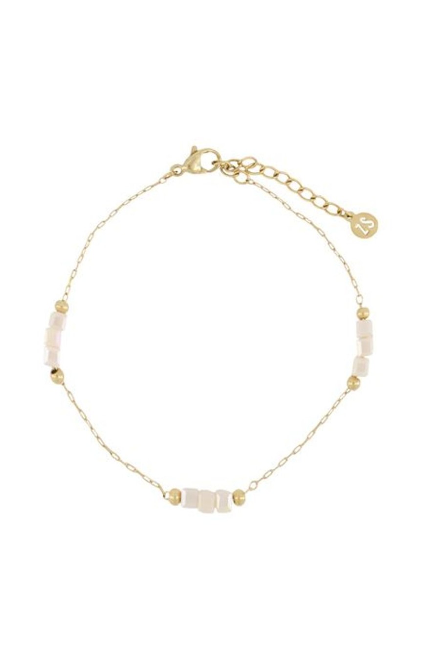 Mooimakers Zusss | Zusss Armband Met Steentjes Off White