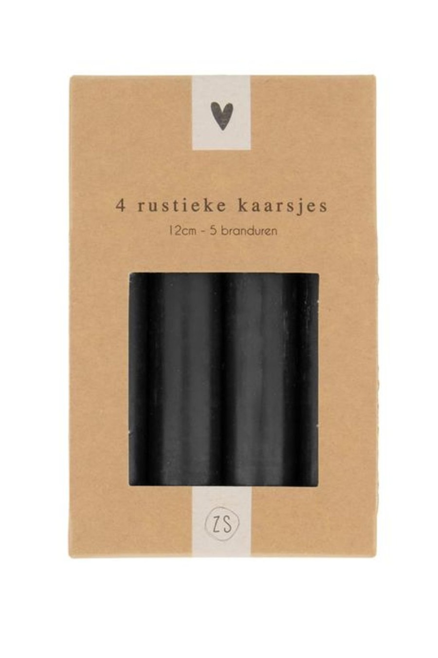 In Huis Zusss | Zusss 4 Rustieke Kaarsjes 12Cm Zwart